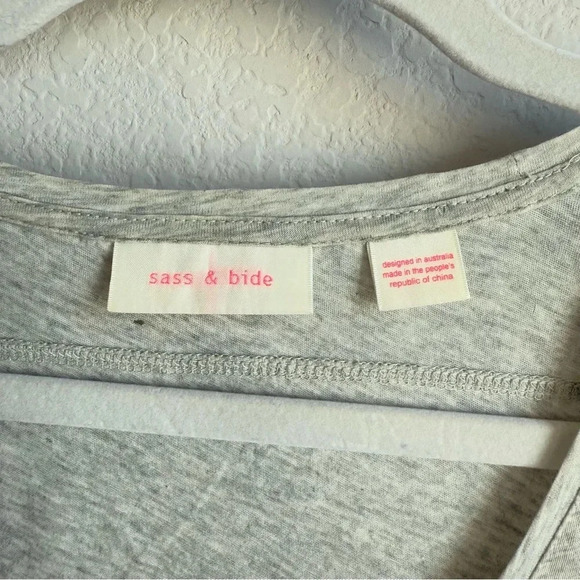 Sass & Bide Women’s Light Gray Heart String Chain Embellished Boho Shirt Size M - Picture 9 of 9